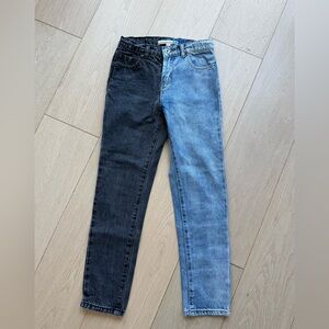 Vintage Havana Two-Tone Girls Jeans - Black and Blue. Size -8-10 years